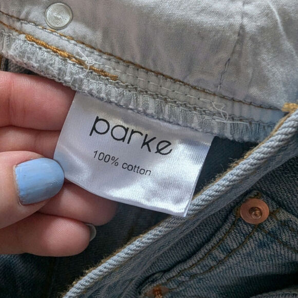 New Parke Denim Shorts Light Wash Baggy Cut Offs Size 28 TikTok Famous - Picture 6 of 11